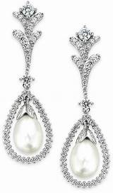 Freshwater Pearl Drop Earrings Silver Images
