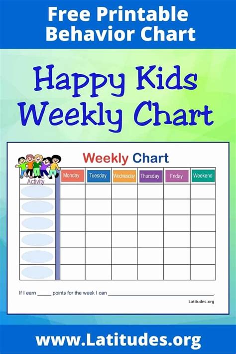 Weekly Behavior Chart Free Printable