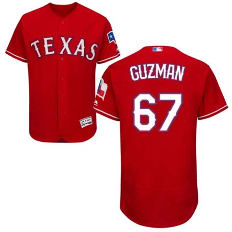 Texas Rangers Ronald Guzman Official Red Authentic Mens Majestic Flex