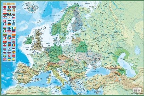 Map Of Europe Political And Physical Poster Sold At
