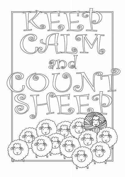 Calm Keep Sheep Count Knitting Coloring Printable