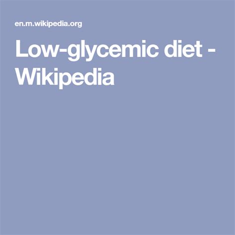 Low Glycemic Diet Wikipedia Low Glycemic Diet Low Carbohydrate