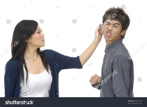 Angry Couple Yelling Each Other Stock Photo 53251432