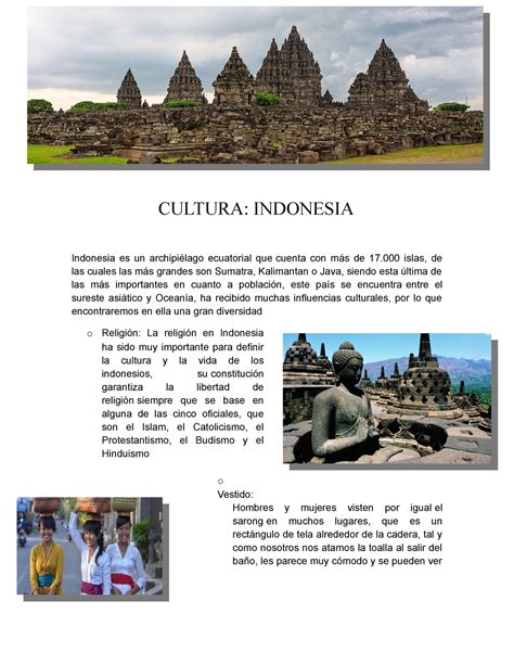 Cultura Cultura Indonesia Indonesia Es Un Archipiélago Ecuatorial