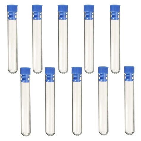10pcs 12 75mm Borosilicate Glass Test Tubes Rimless Pyrex With Push Caps Lab Clear In Test Tube
