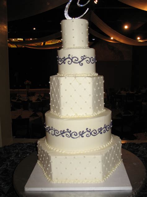 Hex Wedding Cake With Scrolls Cheesecakeetcbiz Wedding Cakes Charlotte Nc Modern Wedding
