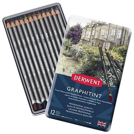 Derwent Graphitint Tin Assorted Water Soluble Coloured Graphite
