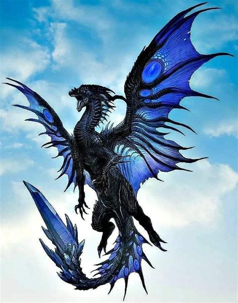 Dragon In A Lost Sky Créatures Mythiques Fond Decran Dessin Art