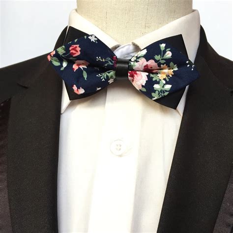 mantieqingway novelty floral printed bow tie for mens marriage bowtie wedding suits sharp skinny