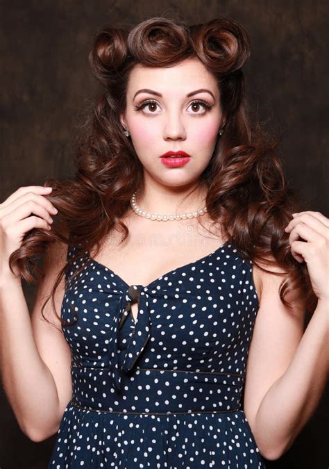 Adorable Pin Up Style Girl In Studio Stock Photo Image Of Cute Model