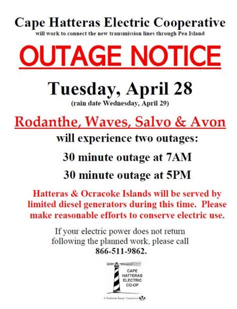 Power Outages Scheduled For Tuesday In Avon And The Tri Villages