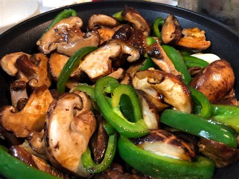 Shiitake Mushrooms Stir Fry With Peppers Oh Snap Lets Eat