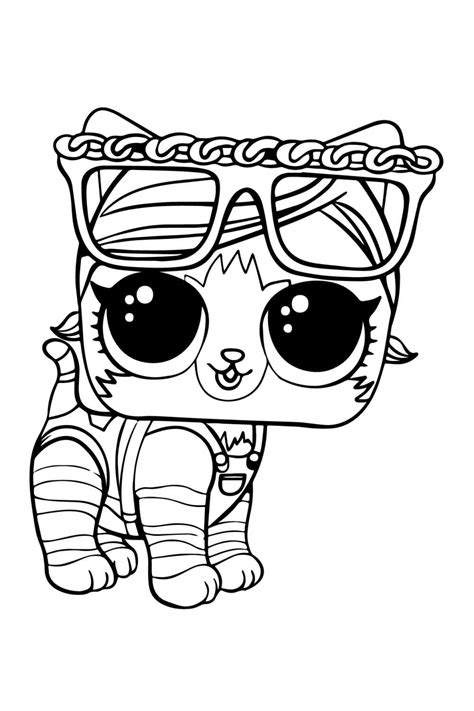 LOL Pets Kitten Coloring Page - Free Printable Coloring Pages for Kids
