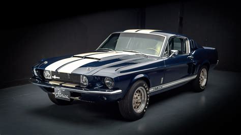 Download Wallpaper 1920x1080 Navy Blue Ford Mustang Shelby Gt500 Full