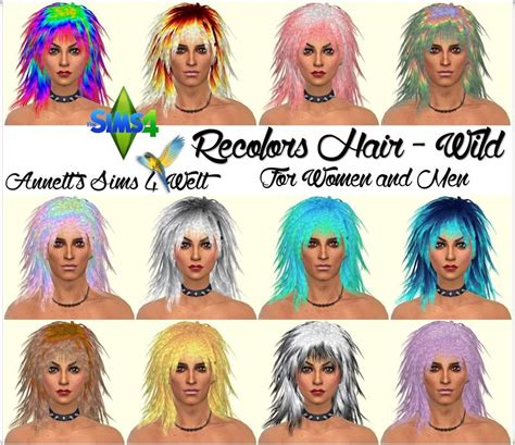 Simista Wild Hair Recolor Sims 4 Hairs Wild Hair Sims Sims 4