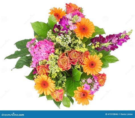 Bouquet Of Flowers Isolated On White Stock Photo Image Of Background