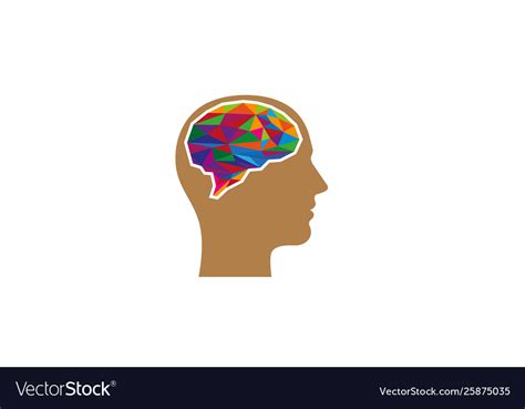 Creative Colorful Brain Head Logo Symbol Vector Image