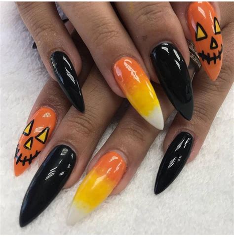 Pin By Emily Wait On Halloween Nails Candy Corn Nails Horror Nails