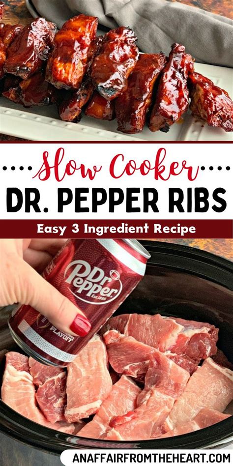 Slow Cooker Dr Pepper Bbq Ribs Stacked On A White Rectangular Serving