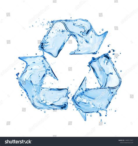 Recycling Sign Made Water Splashes Conceptual Stock Photo 1409517977