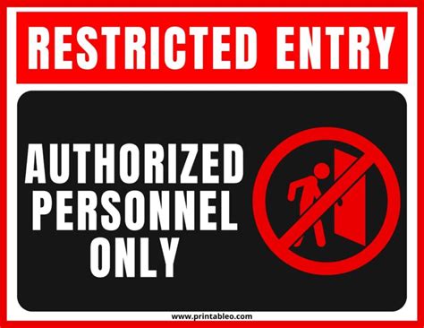 29 Authorized Person Only Sign Download Printable Pdfs