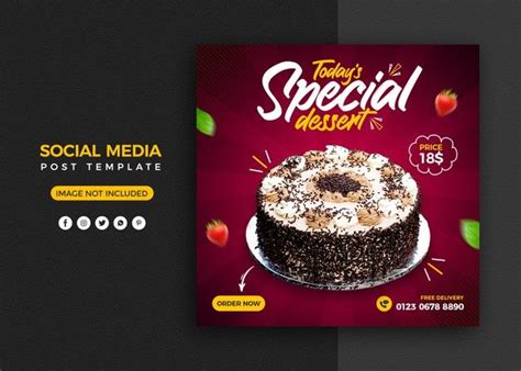 Premium Psd Cake Social Media Promotion And Instagram Banner Post