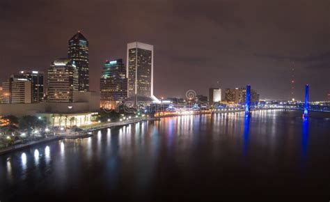 Jacksonville Florida At Night Stock Image Image Of Office City 7476125