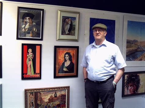 James Richardson Among His Artwork At The Exhibition Exhibition Art