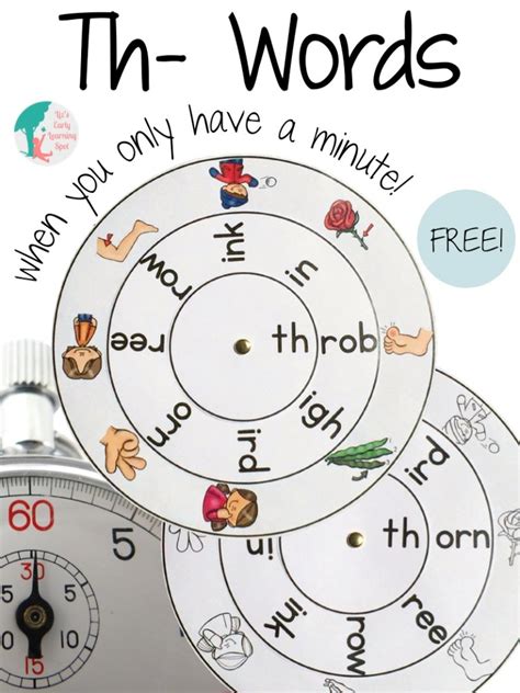 Digraphs Th Words When You Only Have A Minute Lizs Early Learning Spot