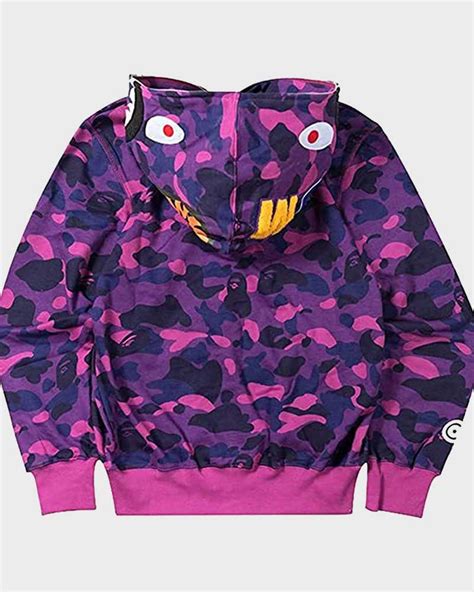 Purple Bape Hoodie Purple Camo Shark Hoodie Danezon