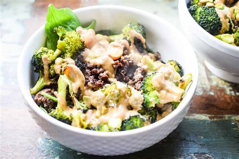 3 next add in cream cheese, heavy cream, 1 cup of mozzarella cheese, 1 cup cheddar cheese, beef broth, and stir. Whole30 Beef and Broccoli Bowls (Paleo, Low Carb, Keto ...