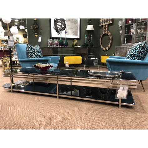 Choose from contactless same day delivery, drive up and more. Mid-Century Long and Low Black Glass and Chrome Coffee Table | Chairish