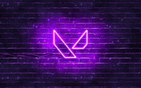 download wallpapers valorant violet logo 4k violet brickwall valorant logo games brands