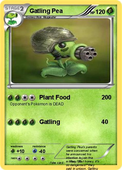 Pokémon Gatling Pea 123 123 Plant Food My Pokemon Card