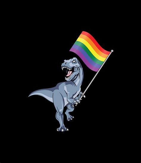 Pride Dinosaur Lgbt Gay Lesbian Bisexual Transgender Trans Digital Art