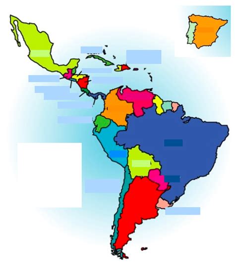 Mapa De Los 21 Paises Hispanohablantes
