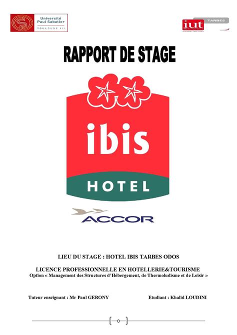 Calaméo Rapport De Stage Ibis Hôtel