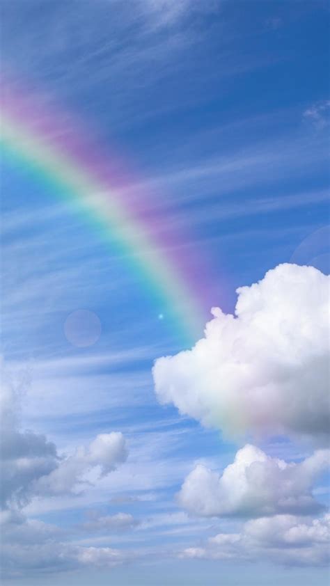 Rainbow Over The Blue Sky Wallpaper Download 720x1280