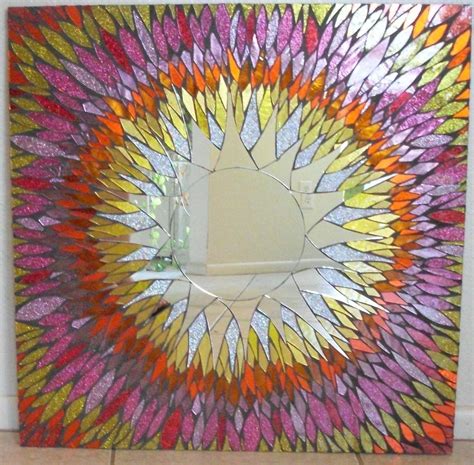 Buy Hand Made 24 X 24 Mosaic Mirror Sunburst Stained Glass Made To Order From Sol Sister