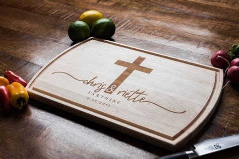 Engraved Wood Cutting Board Engagement T Personalized Wedding T