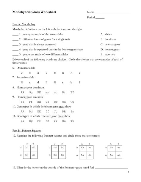 Https://wstravely.com/worksheet/monohybrid Cross Worksheet Answer Key