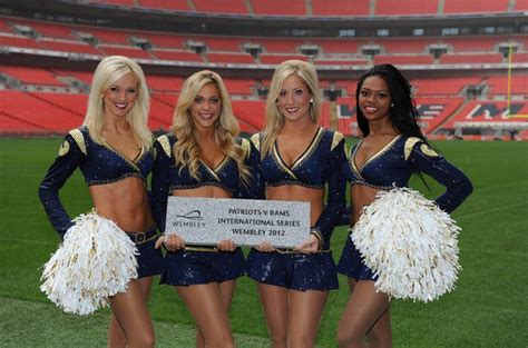 St Louis Rams Cheerleaders Limber Up At Wembley Ahead Of NFL