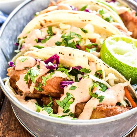 Baja Fish Tacos Recipe In 2020 Fish Tacos Baja Fish Tacos Peaches