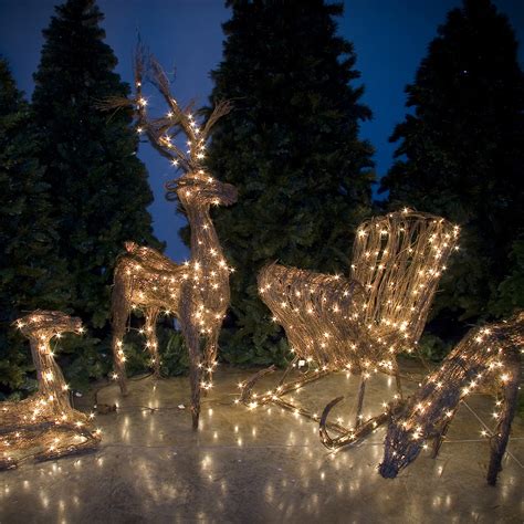 Grapevine standing reindeer warm white led outdoor yard. Topiary and Grapevine Reindeer on Sale