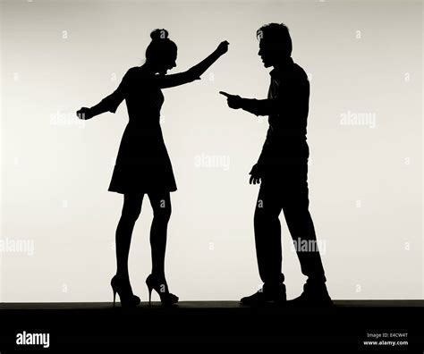 Couple And Arguing And Silhouette High Resolution Stock Photography And