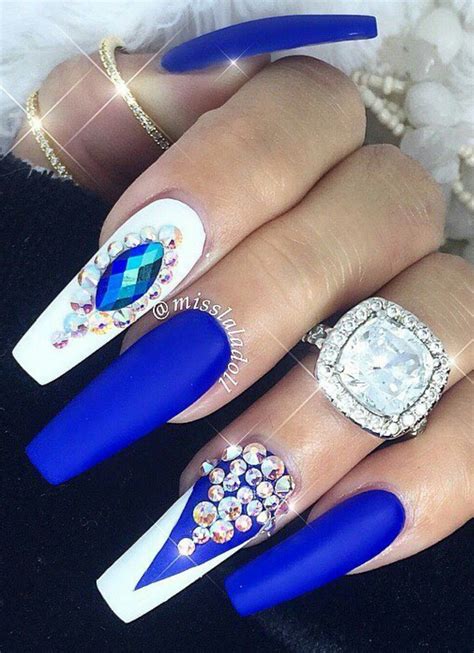 Get Long Blue Nail Designs Background Blue Nails Acrylic