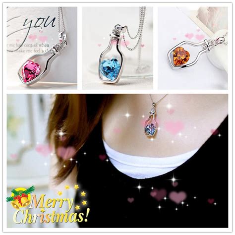Buy Ladies Popular Crystal Necklace Love Drift Bottles At Affordable