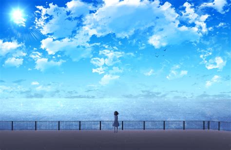 519x338 Anime Girl Near Ocean 519x338 Resolution Wallpaper Hd Anime 4k Wallpapers Images