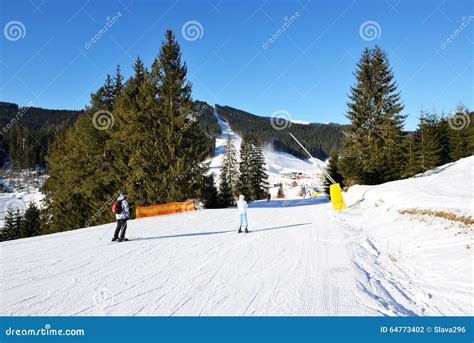 The Slope Of Bukovel Ski Resort Stock Photo Image Of Slope Snow