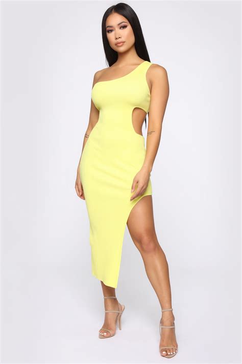 Give Some Show Some Cutout Midi Dress Yellow Fashion Nova Dresses